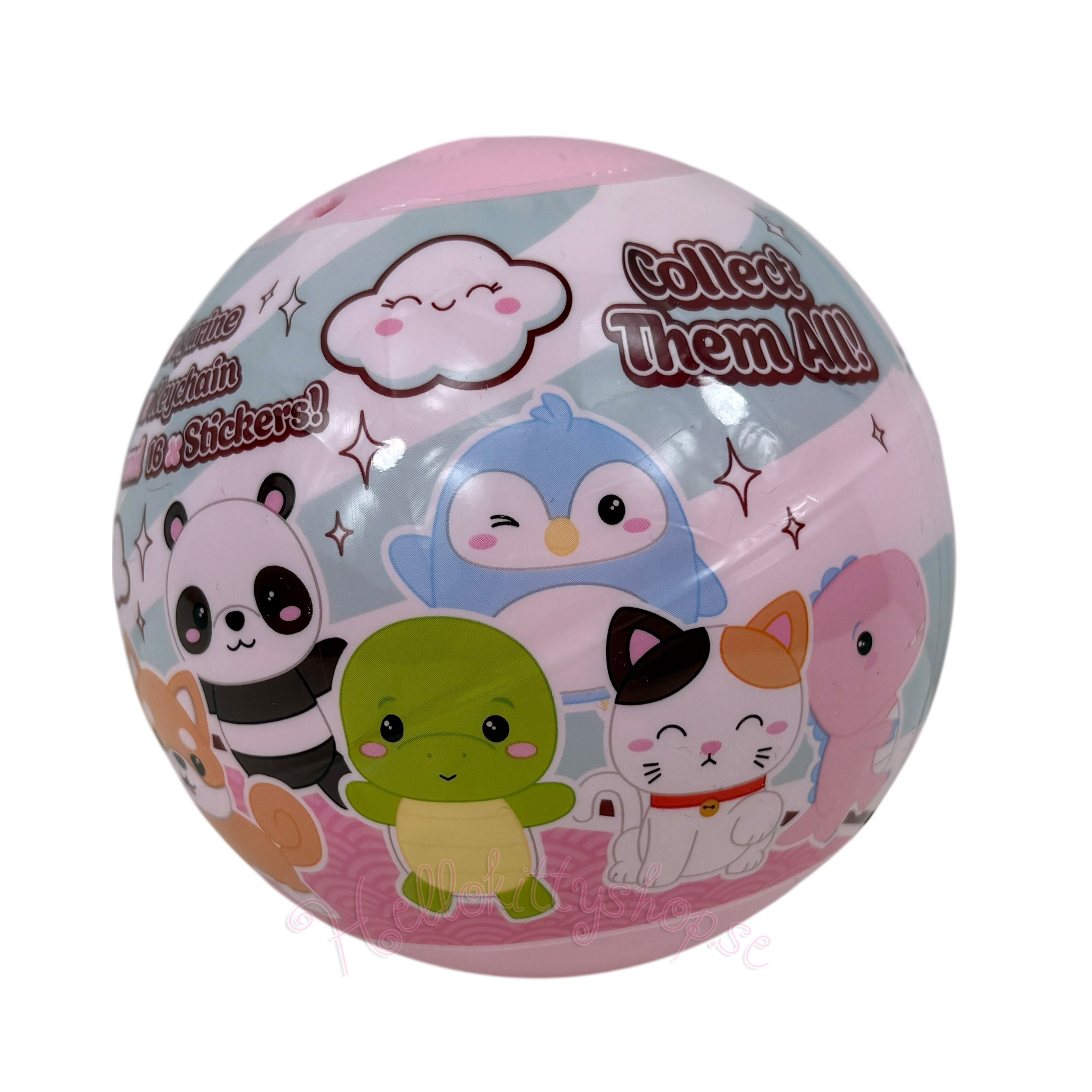 Kawaii Kuties Surprise Capsule med Figur, Nyckelring och Klistermärken 10 cm - 4