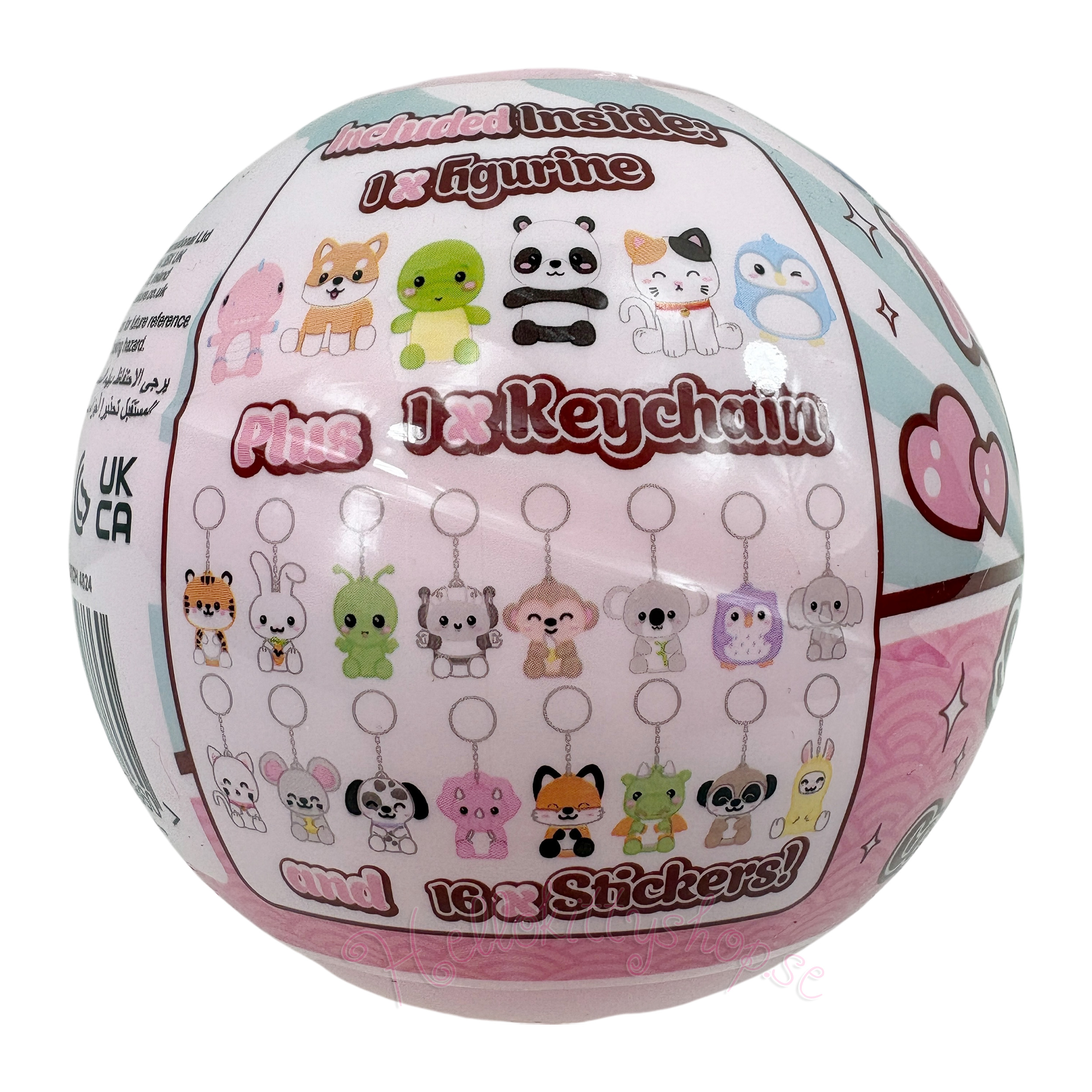 Kawaii Kuties Surprise Capsule med Figur, Nyckelring och Klistermärken 10 cm - 5