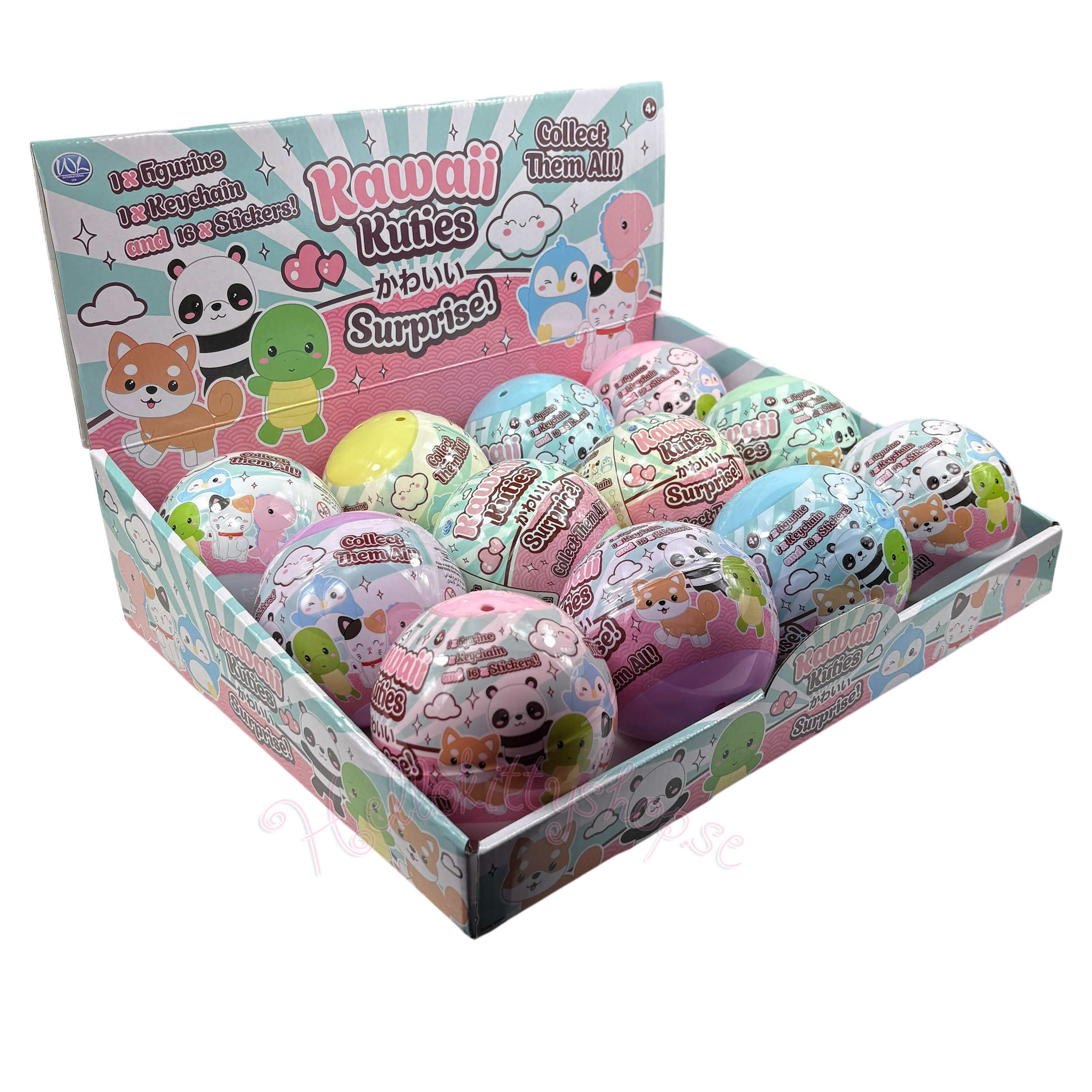 Kawaii Kuties Surprise Capsule med Figur, Nyckelring och Klistermärken 10 cm - 8