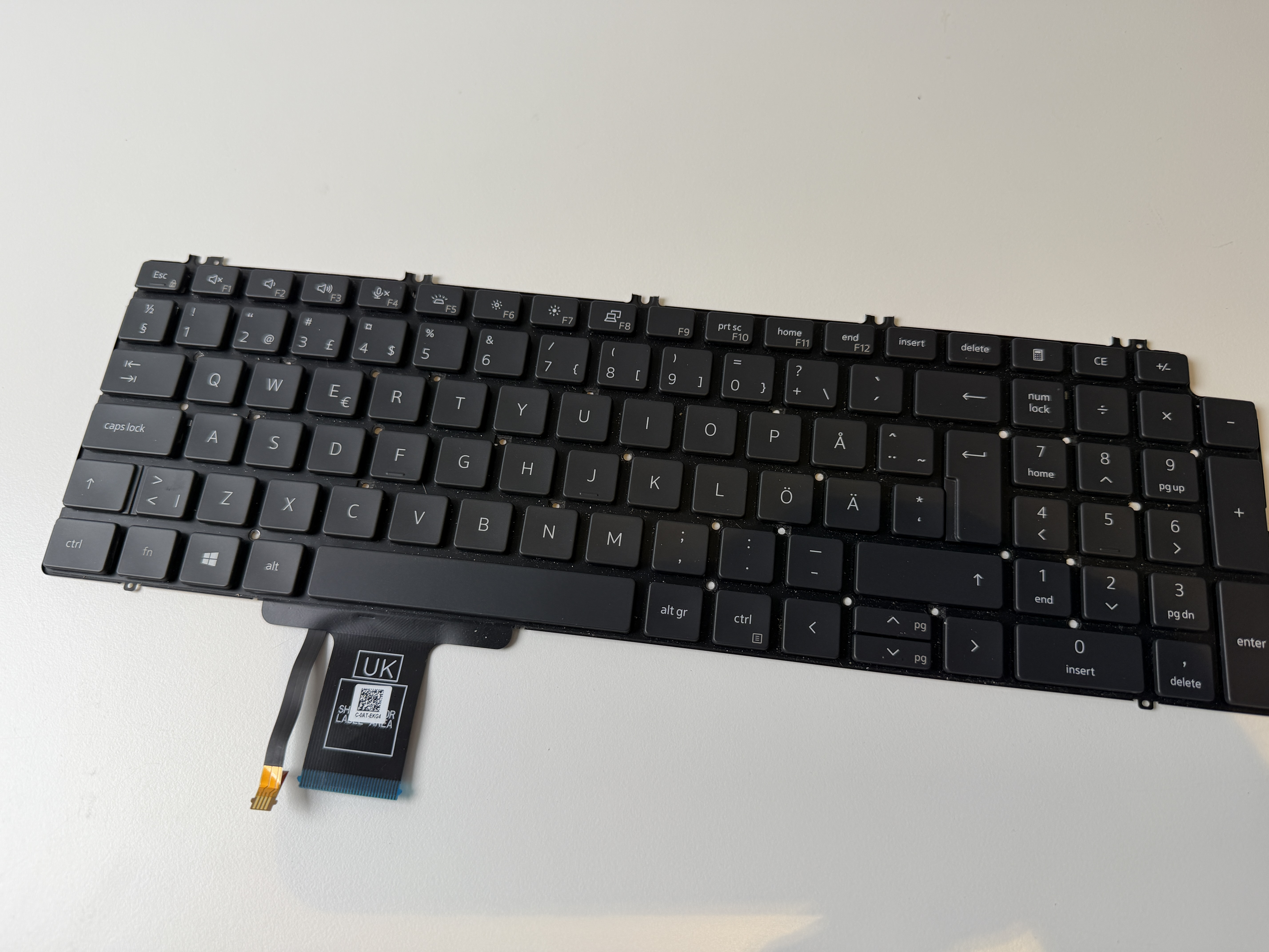 DEFEKT - Dell Nordic Keyboard Precision 7550 7560 7750 7760 0X36MK X36MK Tangentbord
