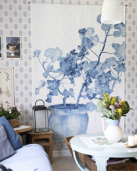 Preorder! BIG WALL HANGING BLUE GERANIUM 