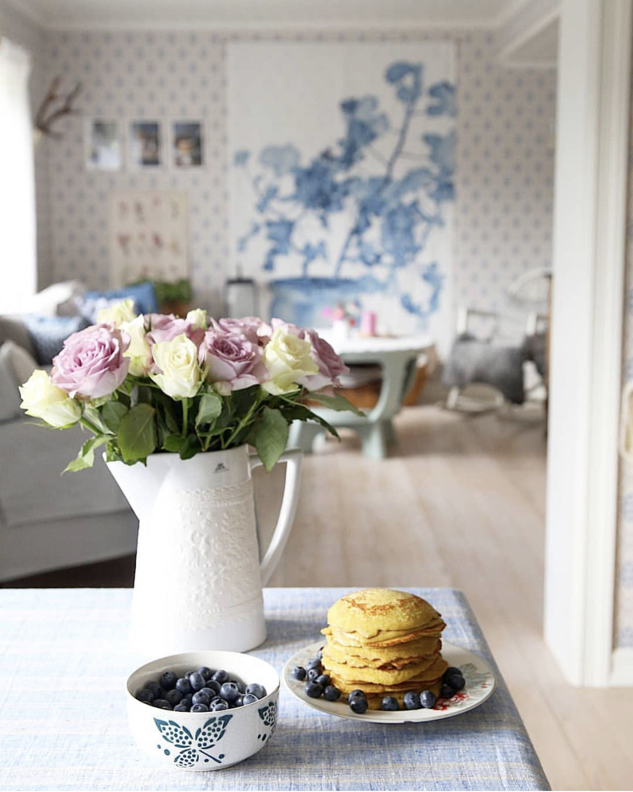 Preorder! STOR VEGGTEPPE BLÅ PELARGONIA  - 5