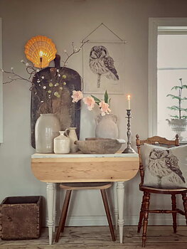 "SET" SMALL WALL HANGING & CUSHION OWL 