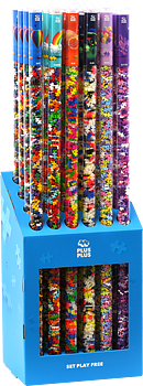 Butiksdisplay med 24 st Plus-Plus 1 metersrör, färgmix
