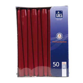 Gies Spitzkerzen Bordeaux – 50er Pack | Ø 22 x H 245 mm