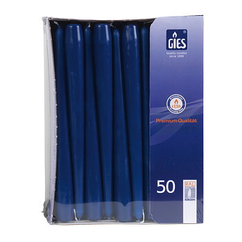 Gies Spitzkerzen Dunkelblau – 50er Pack | Ø 22 x H 245 mm