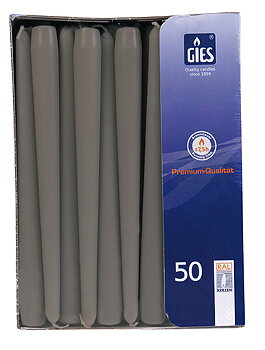 Gies Spitzkerzen Taupe – 50er Pack | Ø 22 x H 245 mm
