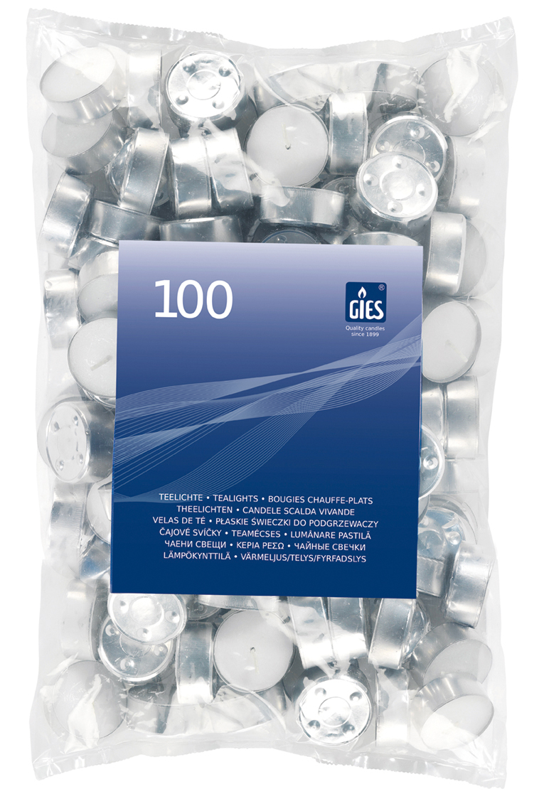 Gies Premium-Lichte Weiß – 40er Beutel | Ø 38 mm | 6 Stunden Brenndauer