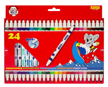 Fiberpennor Dubbelspets 24-Pack