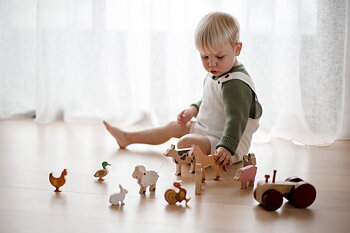 Q-TOYS FARM ANIMALS & TRACTOR SET/BONDGÅRDSDJUR & TRAKTOR 