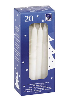 Gies Baumkerzen Weiß – 20er Packung | selbstlöschend