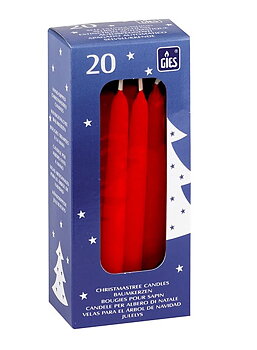 Gies Baumkerzen Rot – 20er Packung | selbstlöschend