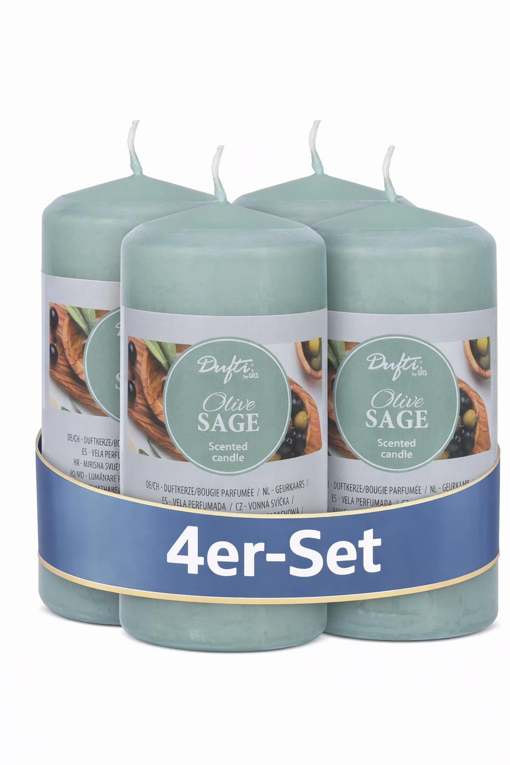 Dufti by Gies Duftstumpen Olive Sage – 4 im Tray | 110 x 58 mm