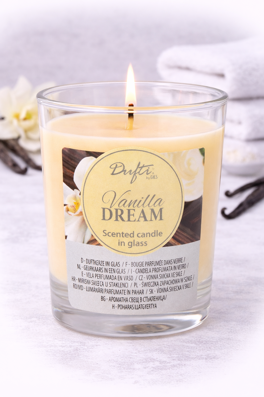 Dufti by Gies Duftkerze im Glas Vanilla Dream – 4 Stück im Tray | 86 x 70 mm - 2