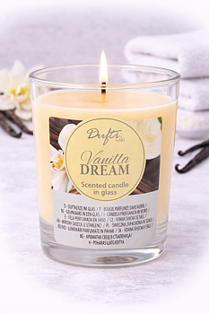 Dufti by Gies Duftkerze im Glas Vanilla Dream – 4 Stück im Tray | 86 x 70 mm
