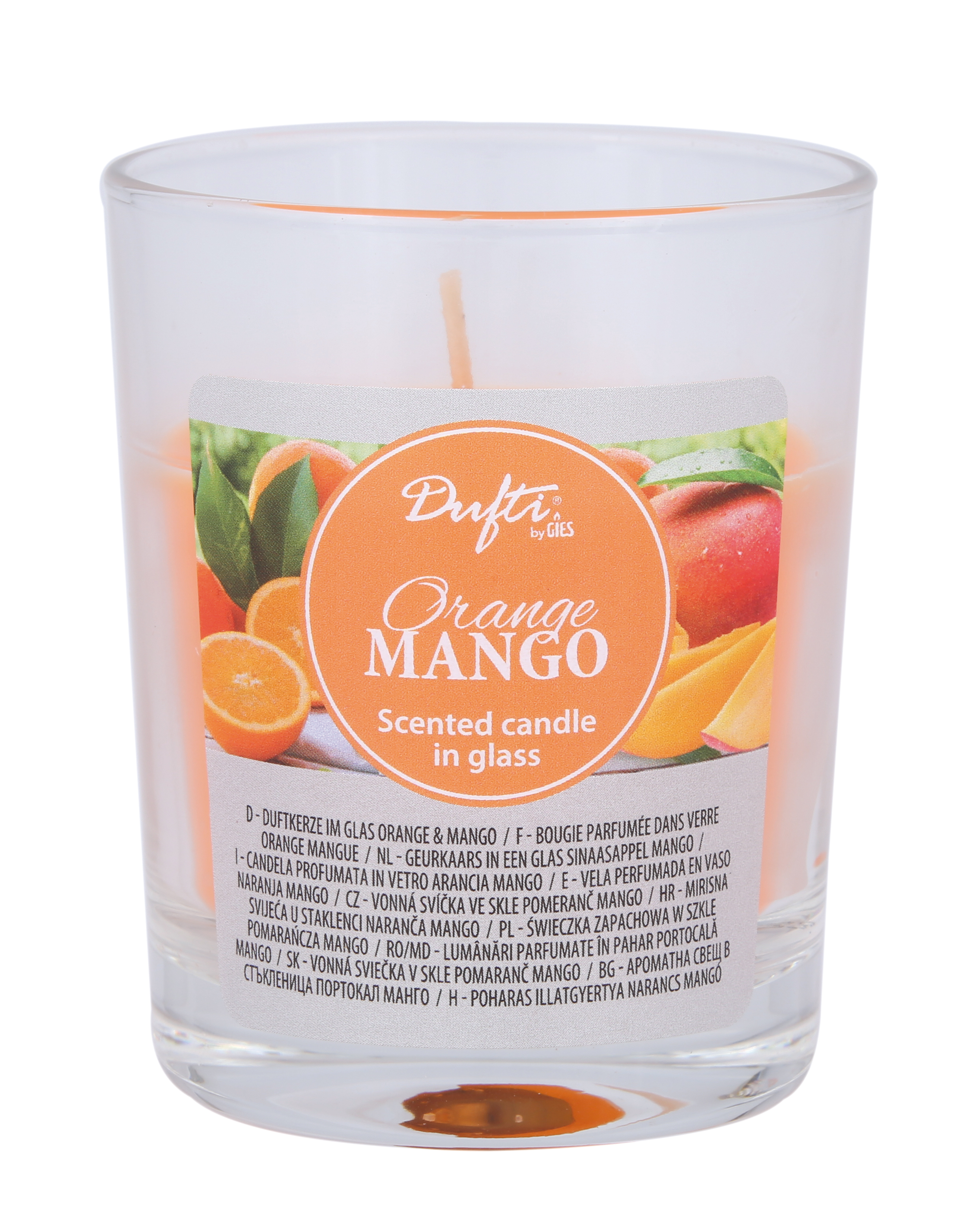 Dufti by Gies Duftkerze im Glas Orange Mango – 4 Stück im Tray | 86 x 70 mm - 4