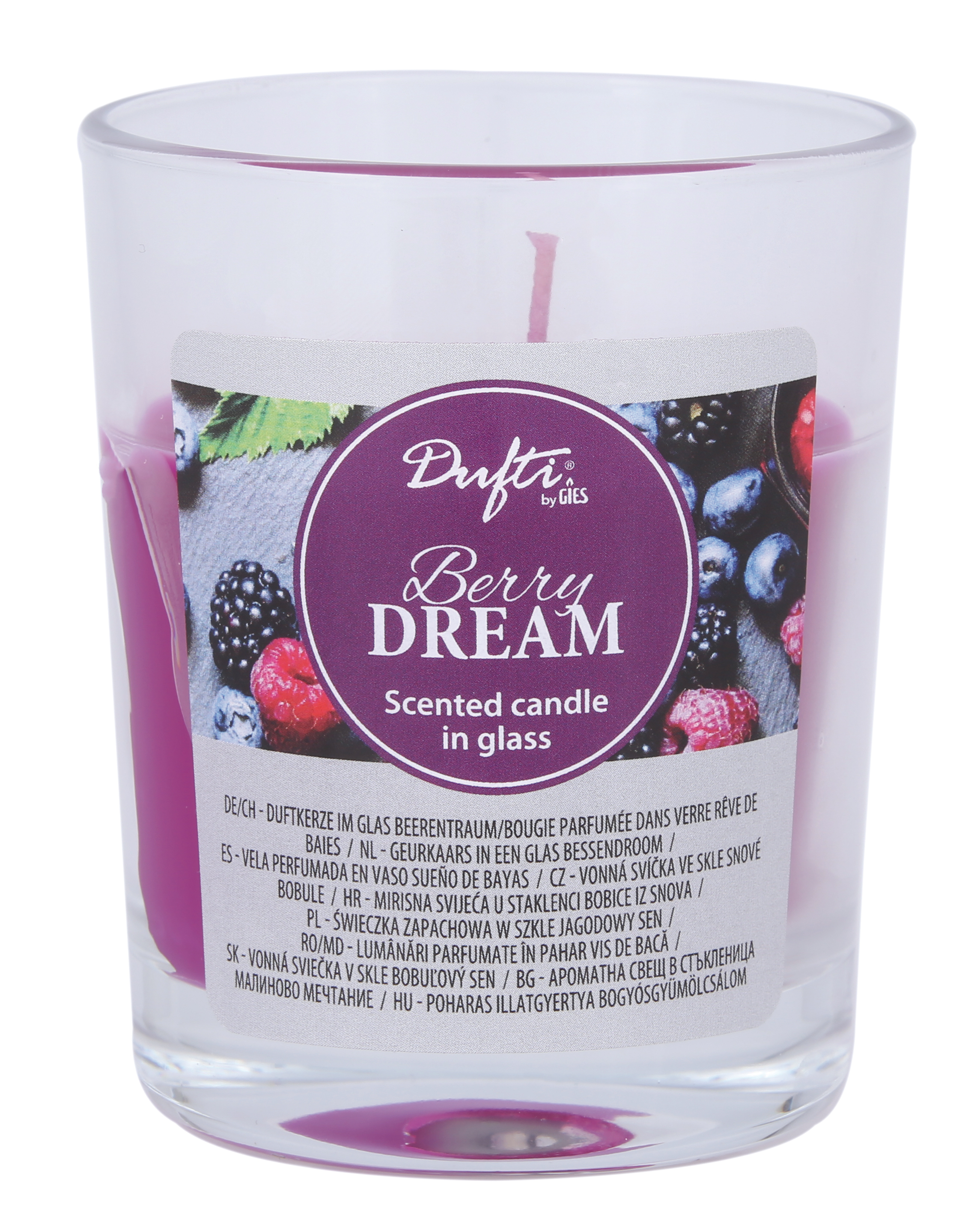 Dufti by Gies Duftkerze im Glas Berry Dream – 4 Stück im Tray | 86 x 70 mm - 4