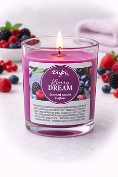 Dufti by Gies Duftkerze im Glas Berry Dream – 4 Stück im Tray | 86 x 70 mm