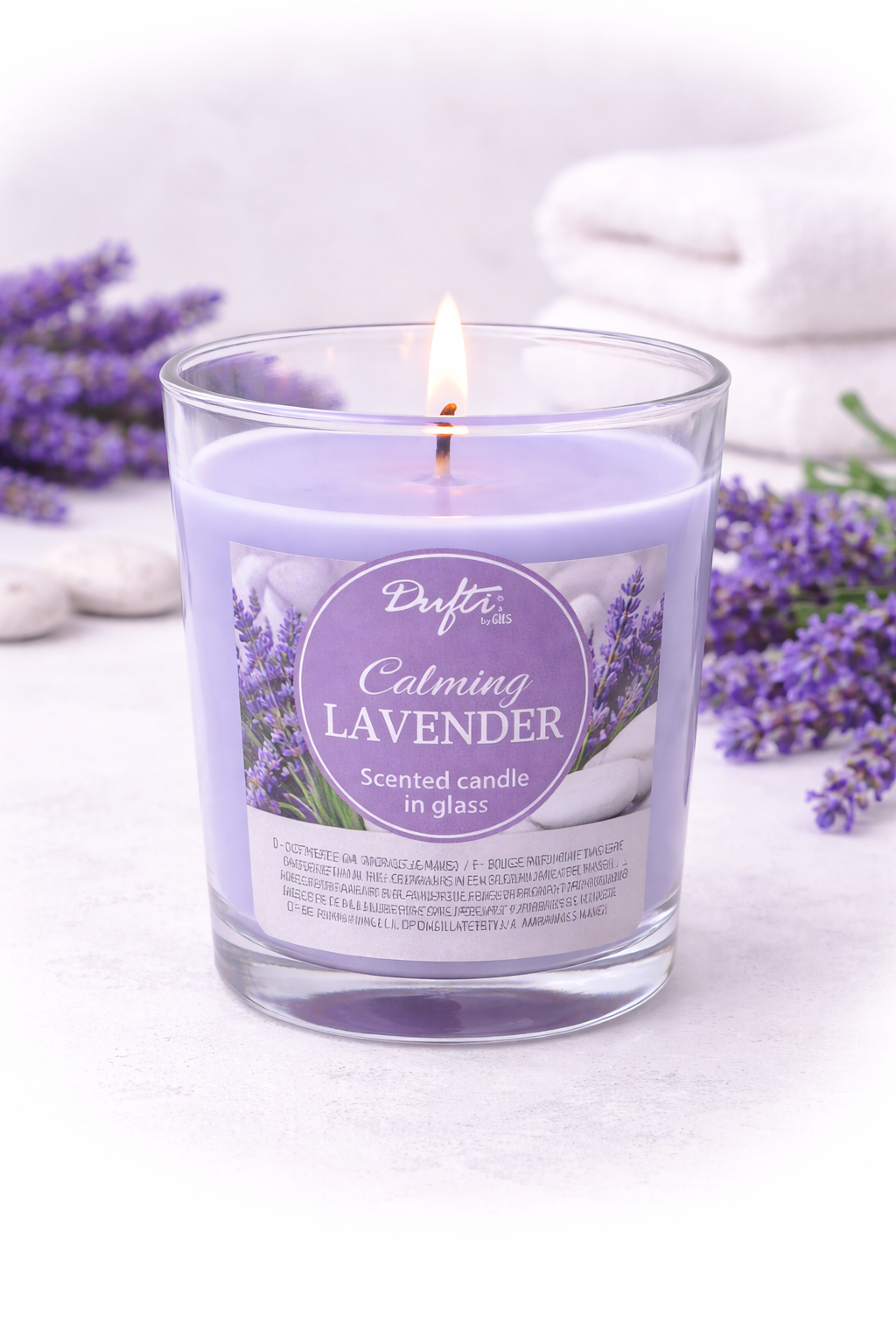 Dufti by Gies Duftkerze im Glas Calming Lavender – 4 Stück im Tray | 86 x 70 mm - 2