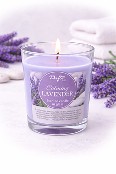 Dufti by Gies Duftkerze im Glas Calming Lavender – 4 Stück im Tray | 86 x 70 mm