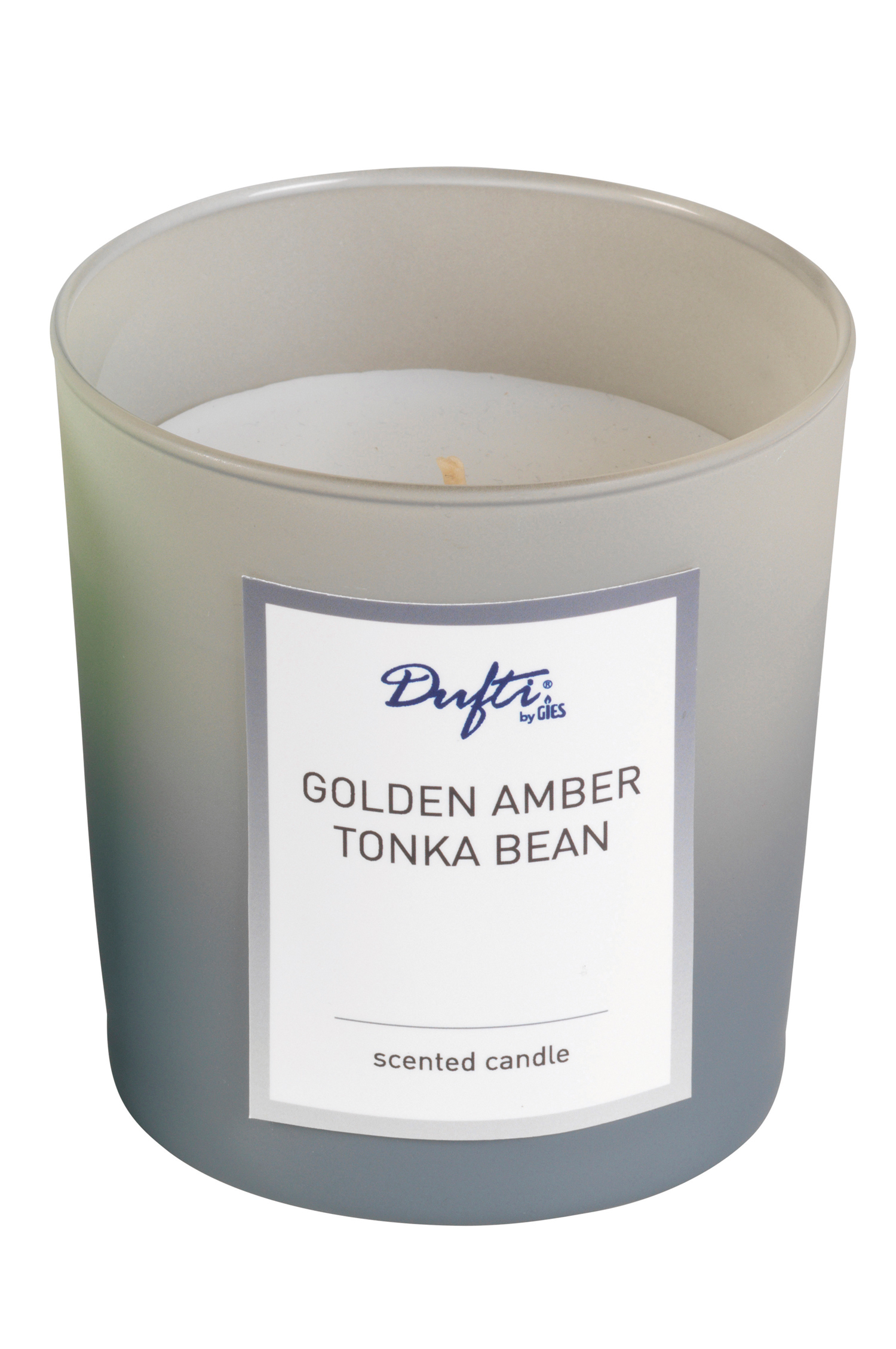 Dufti by Gies Ombre Duftkerze Hellgrau / Golden Amber Tonka Bean | 90 x 85 mm