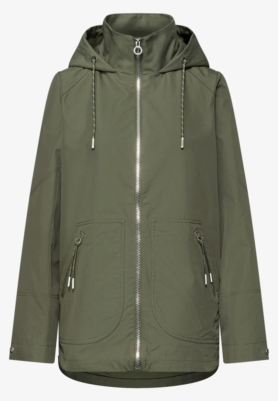 Mid Length Parka - Dark Vetiver Green - Street One - 3