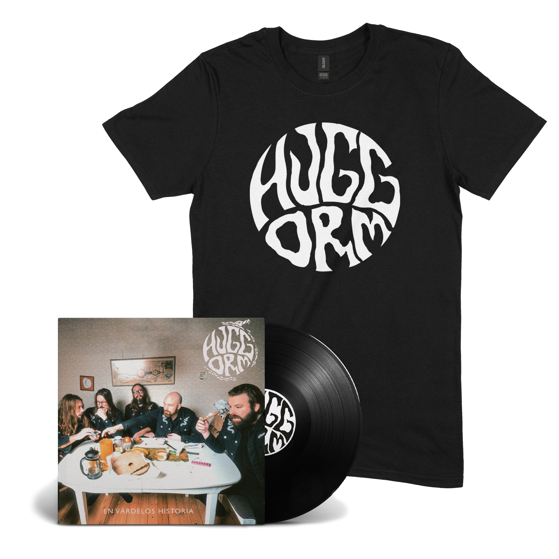 HUGGORM - EN VÄRDELÖS HISTORIA, BUNDLE (VINYL LP + T-SHIRT) SIGNERAD! - 2