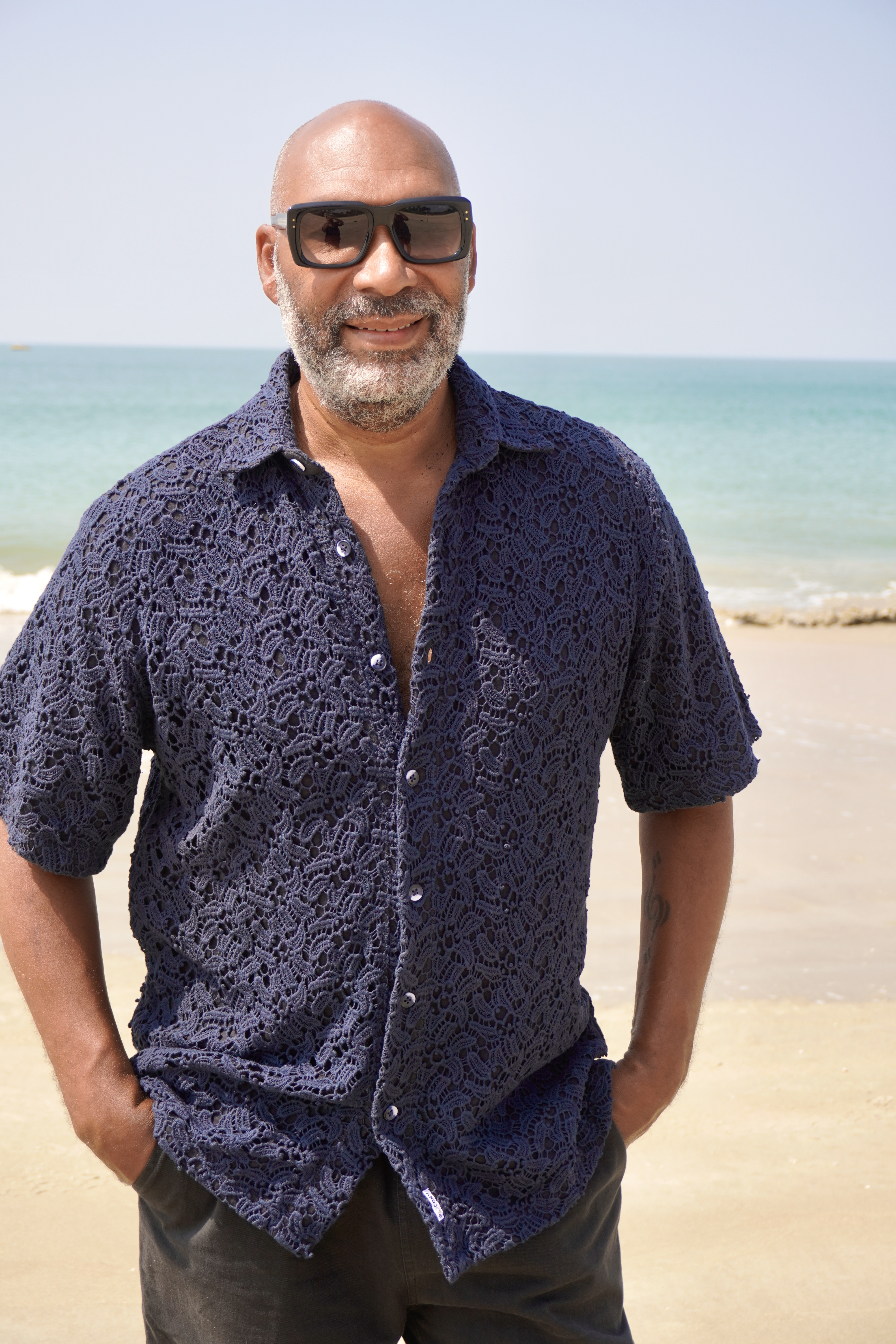 SHANTI COTTON SHIRT BLUE BLACKISH  - 3