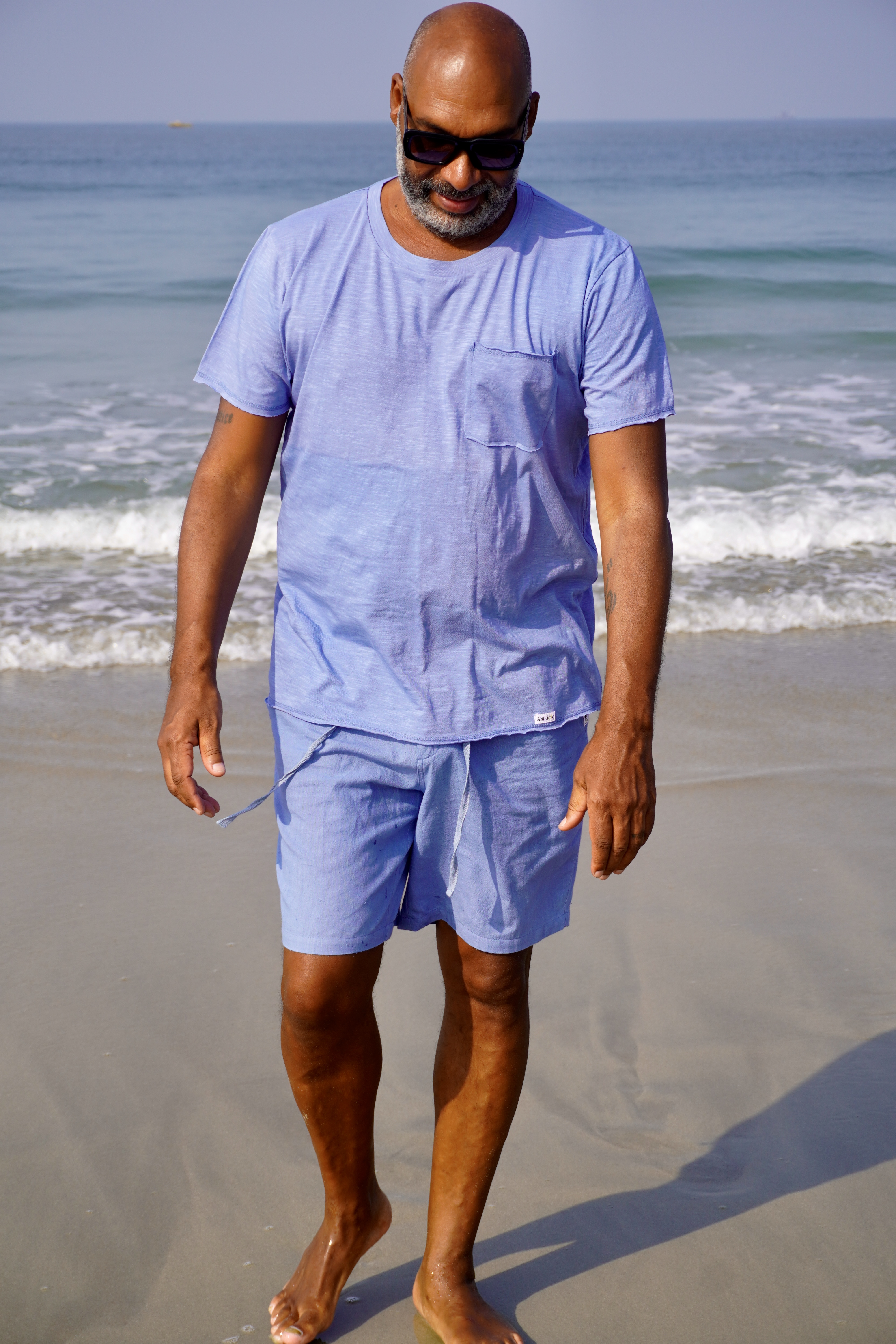 HANK COTTON JERSEY T-SHIRT ARUBA BLUE 