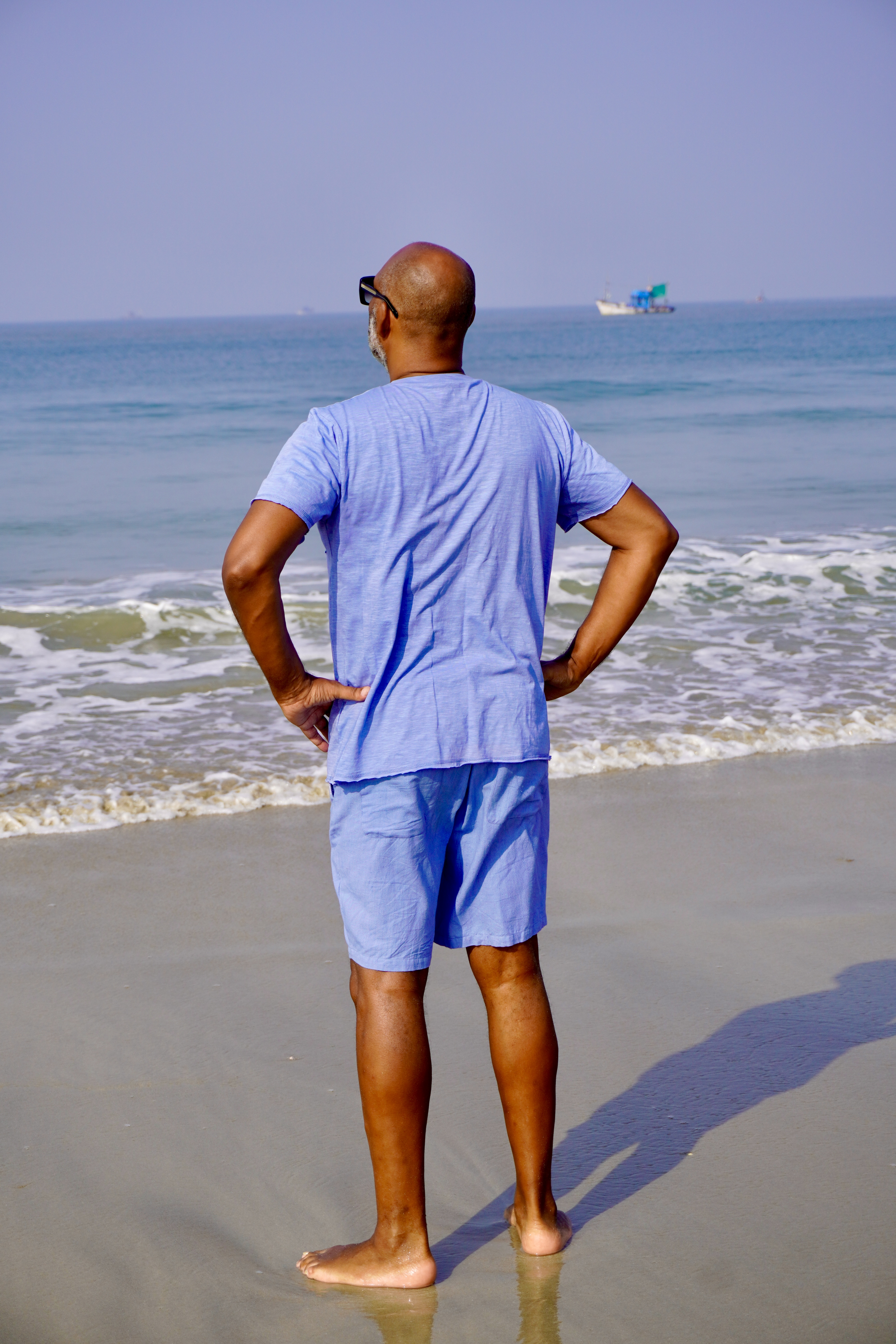 HANK COTTON JERSEY T-SHIRT ARUBA BLUE  - 5