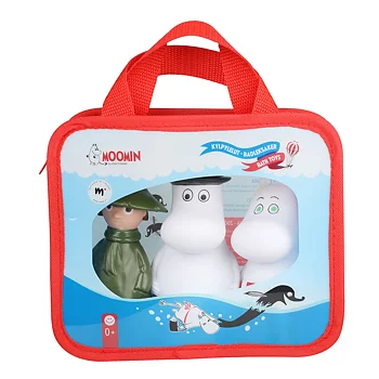 Mumin Badleksaker 3 figurer - Muminmamma, Muminpappa & Snusmumriken