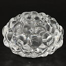 Anne Nilsson (Hallon 1990s) Clear Candleholder with Raspberry Relief  and Metal Stand 11/7 cm