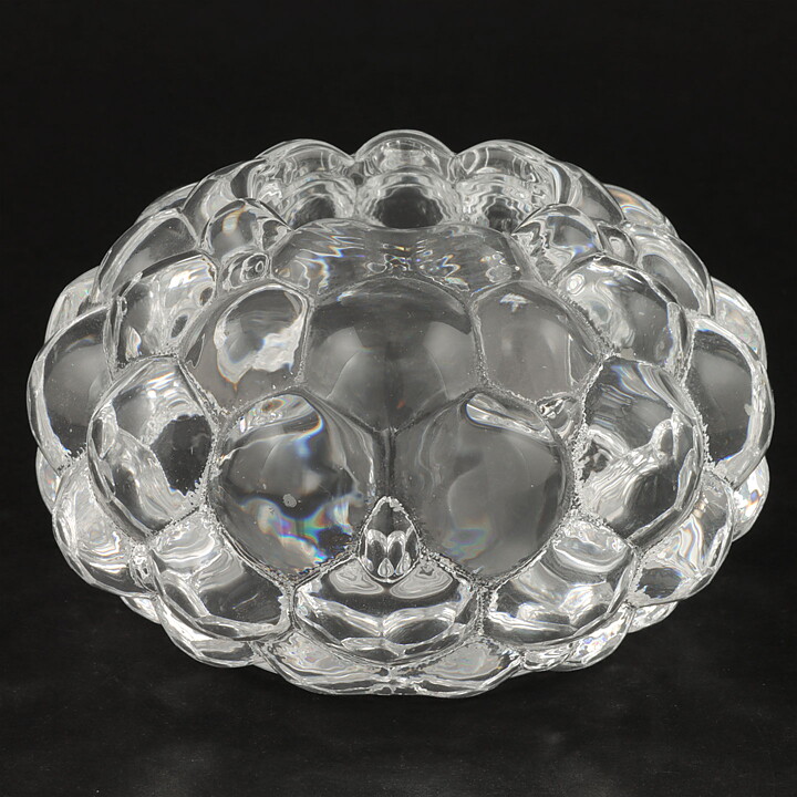 アンネ・二ルソン  Hallonシリーズ  メタルスタンド付きのキャンドルホルダー  クリアなラズベリーのレリーフ装飾  11/7cm  1990年代