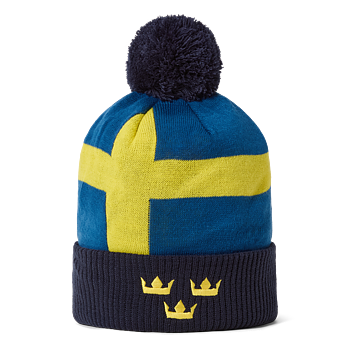 Sverige pompom mössa