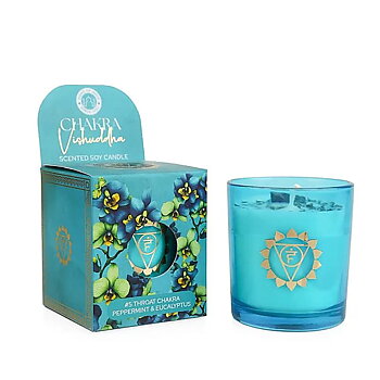 Doftande sojaljus Vishuddha chakra pepparmynta och eukalyptus