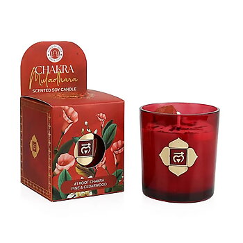 Doftande sojaljus Muladhara chakra tall och cederträ
