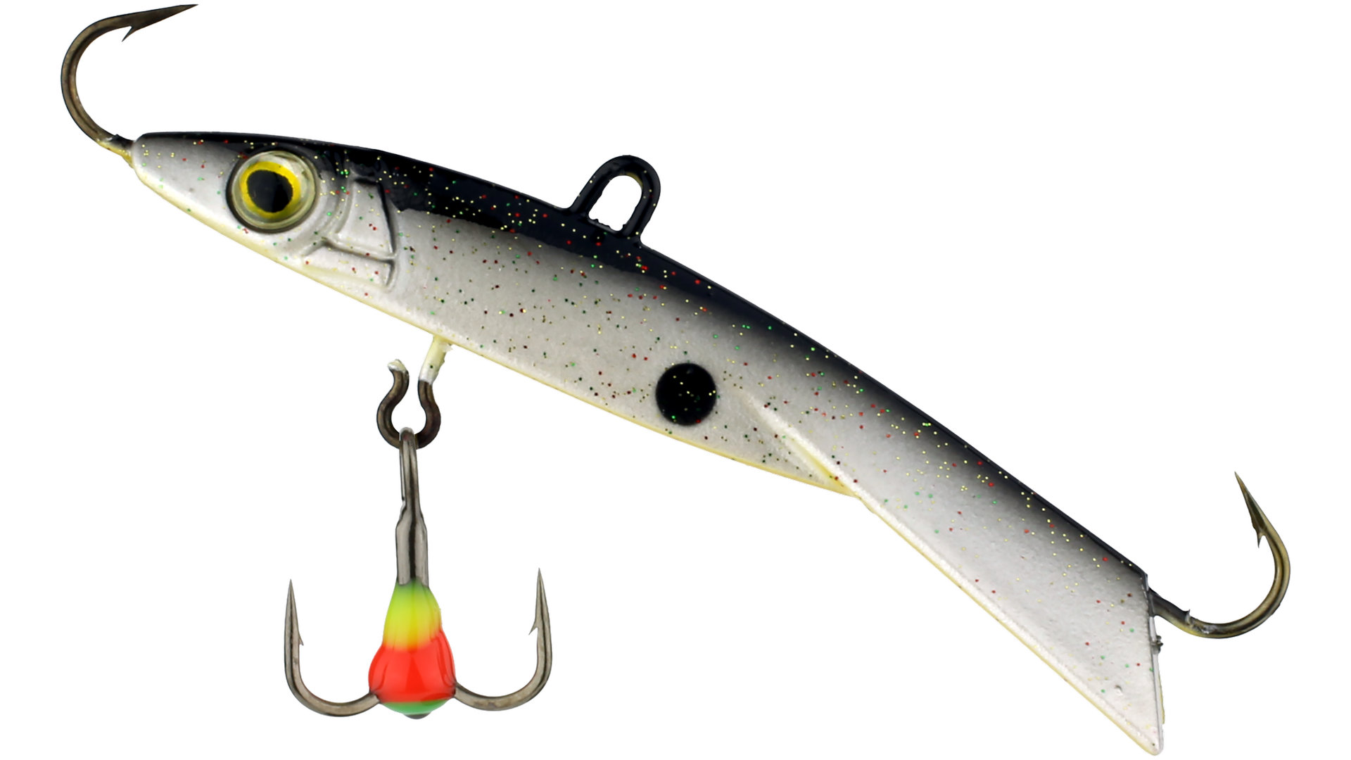 Balance pole for ice fishing for perch, pike and zander, common bleak