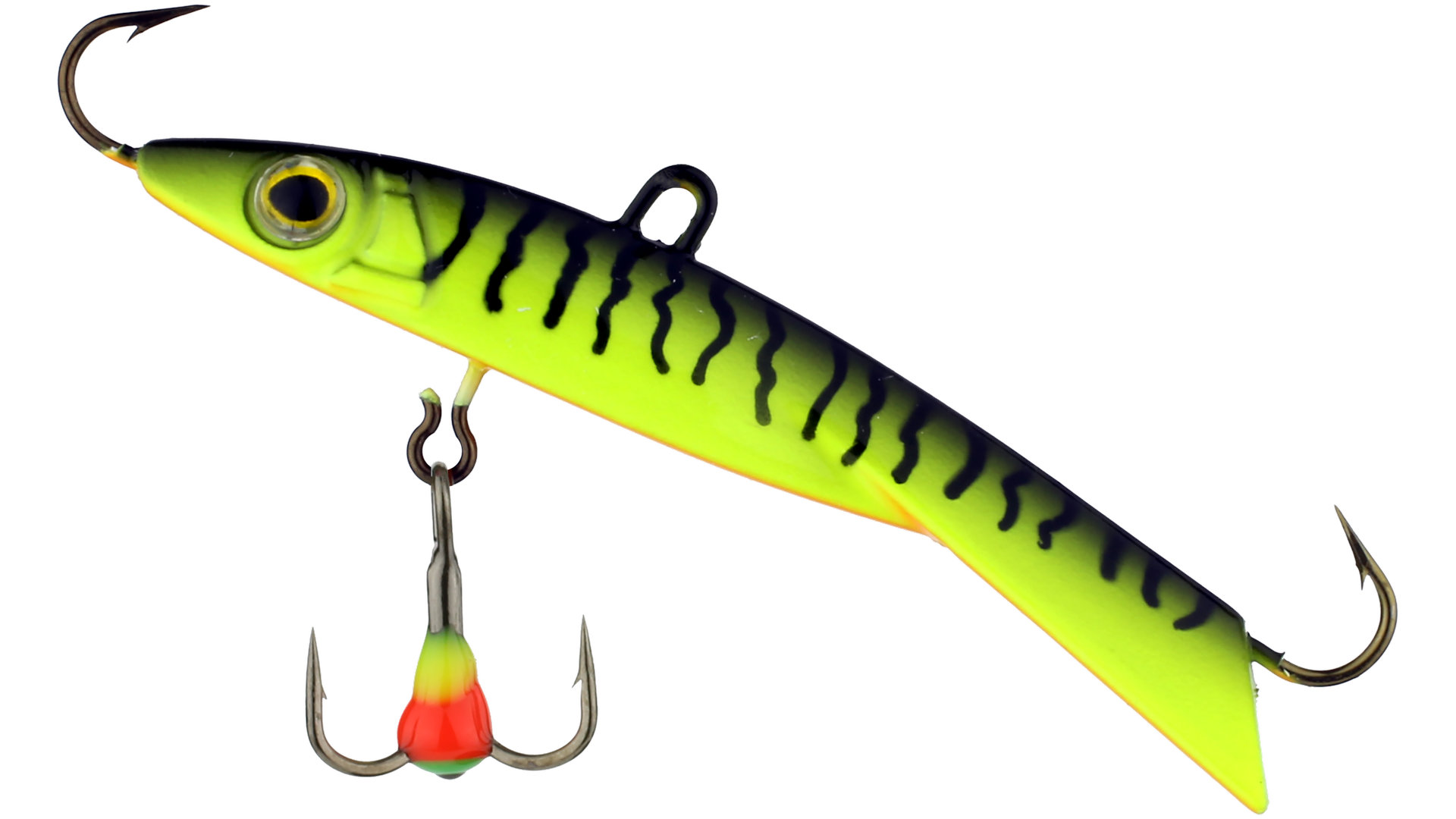 Balance rod for ice fishing for perch, pike and zander, firetiger
