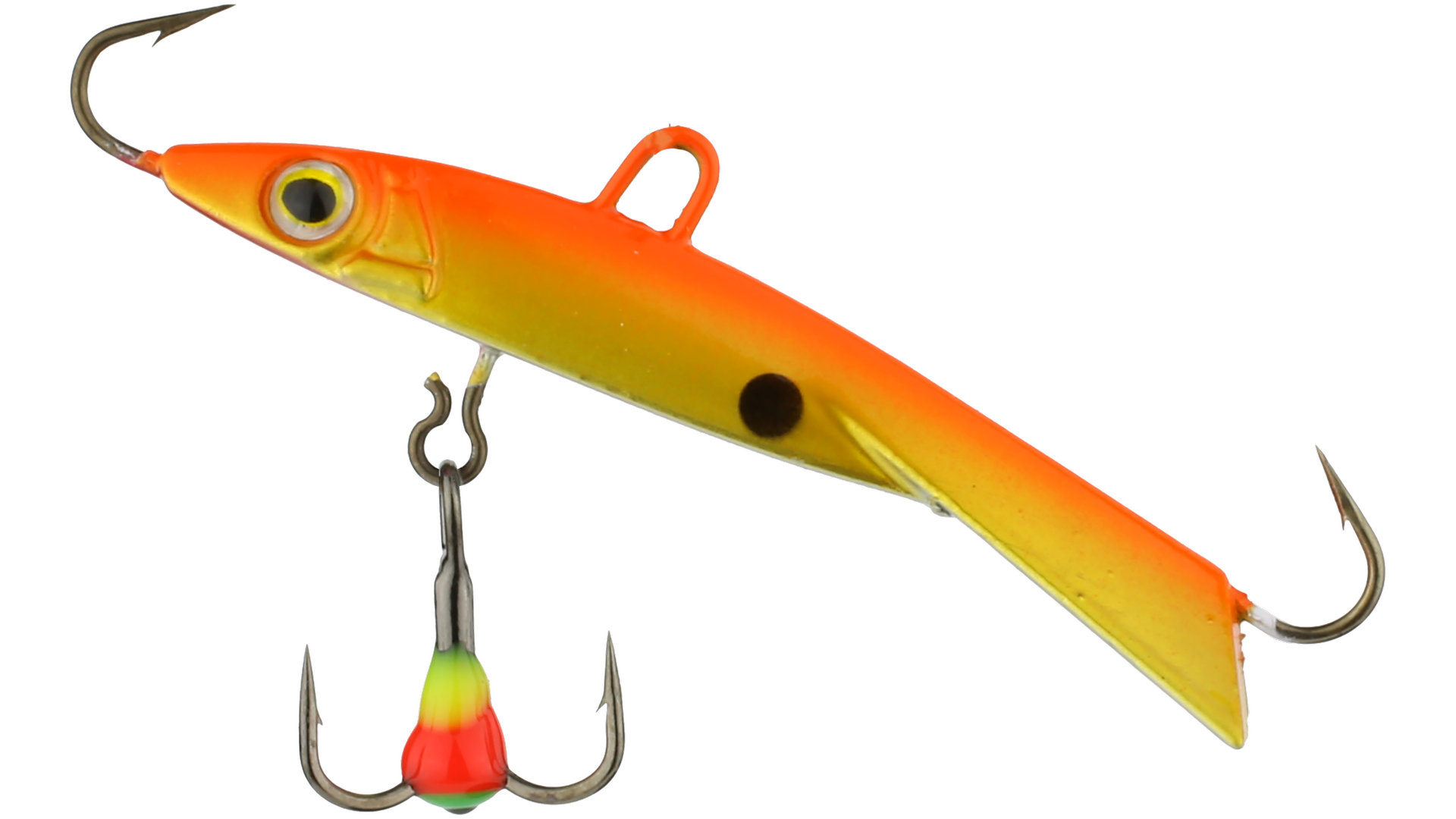 Balance rod for ice fishing for perch, pike and zander, sunrise