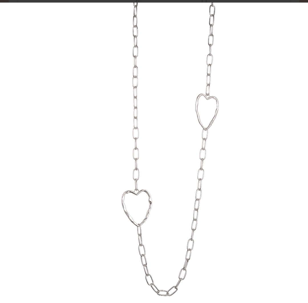 Gemini- Långt halsband silver