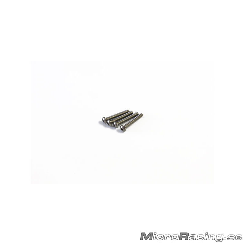 KYOSHO - M3x22mm Skruv, Kullrig, Insex, Titan, 4st - 2