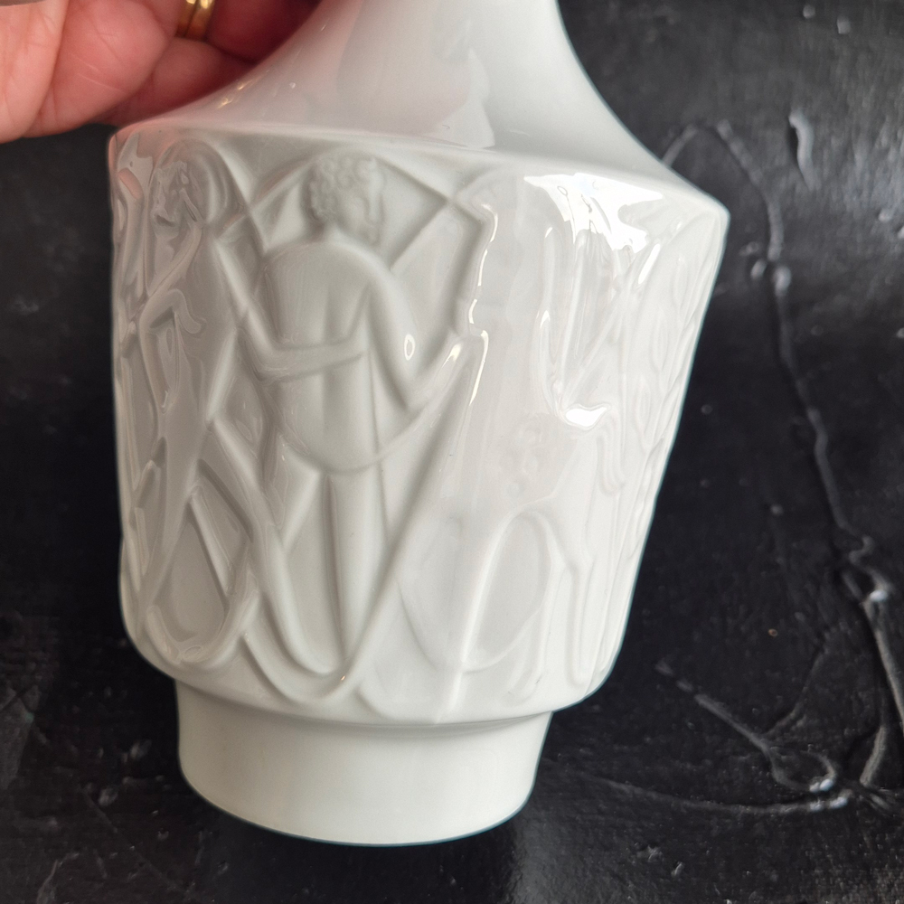 vintage VAS reliefmönster "Paradise" design Kurt Wendel, Edelstein Bavaria, h 24 cm - 8