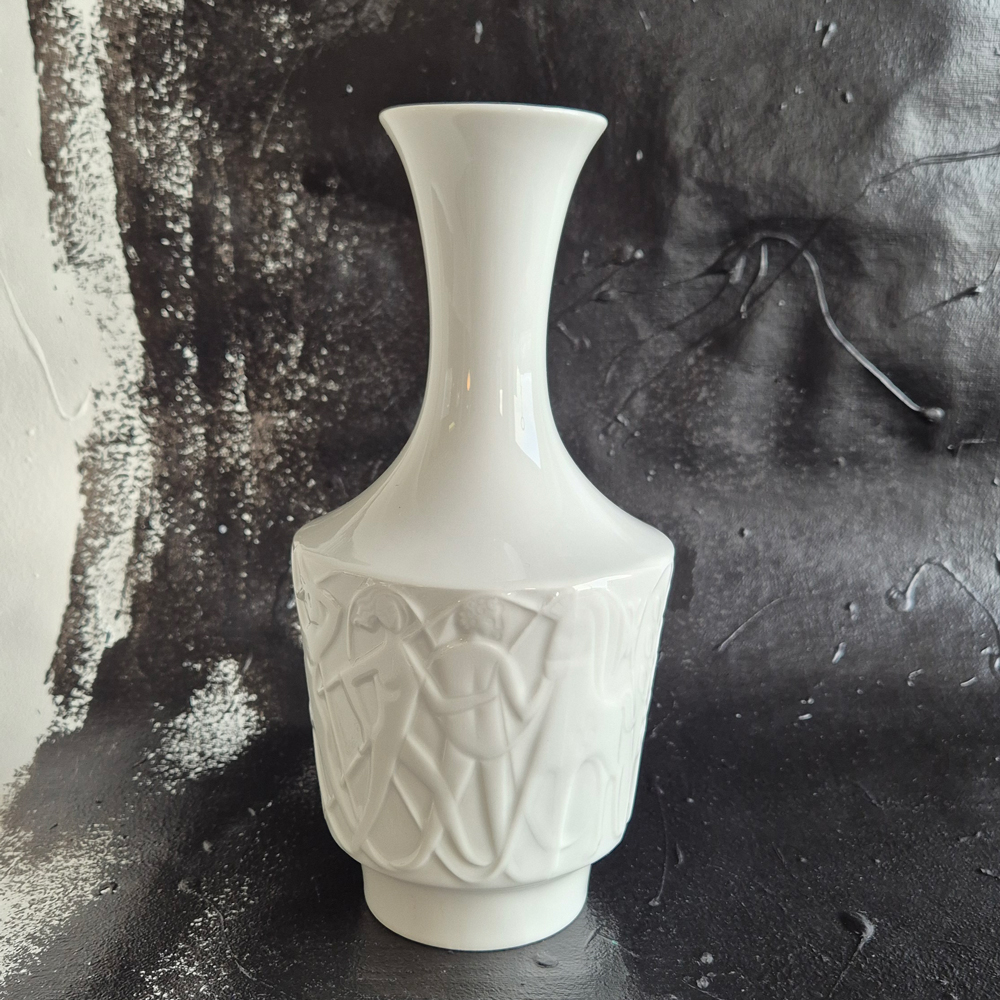 vintage VAS reliefmönster "Paradise" design Kurt Wendel, Edelstein Bavaria, h 24 cm - 3
