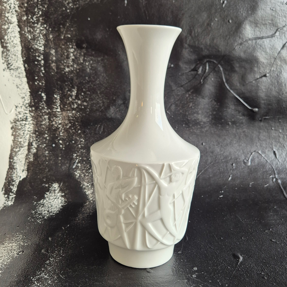 vintage VAS reliefmönster "Paradise" design Kurt Wendel, Edelstein Bavaria, h 24 cm - 4