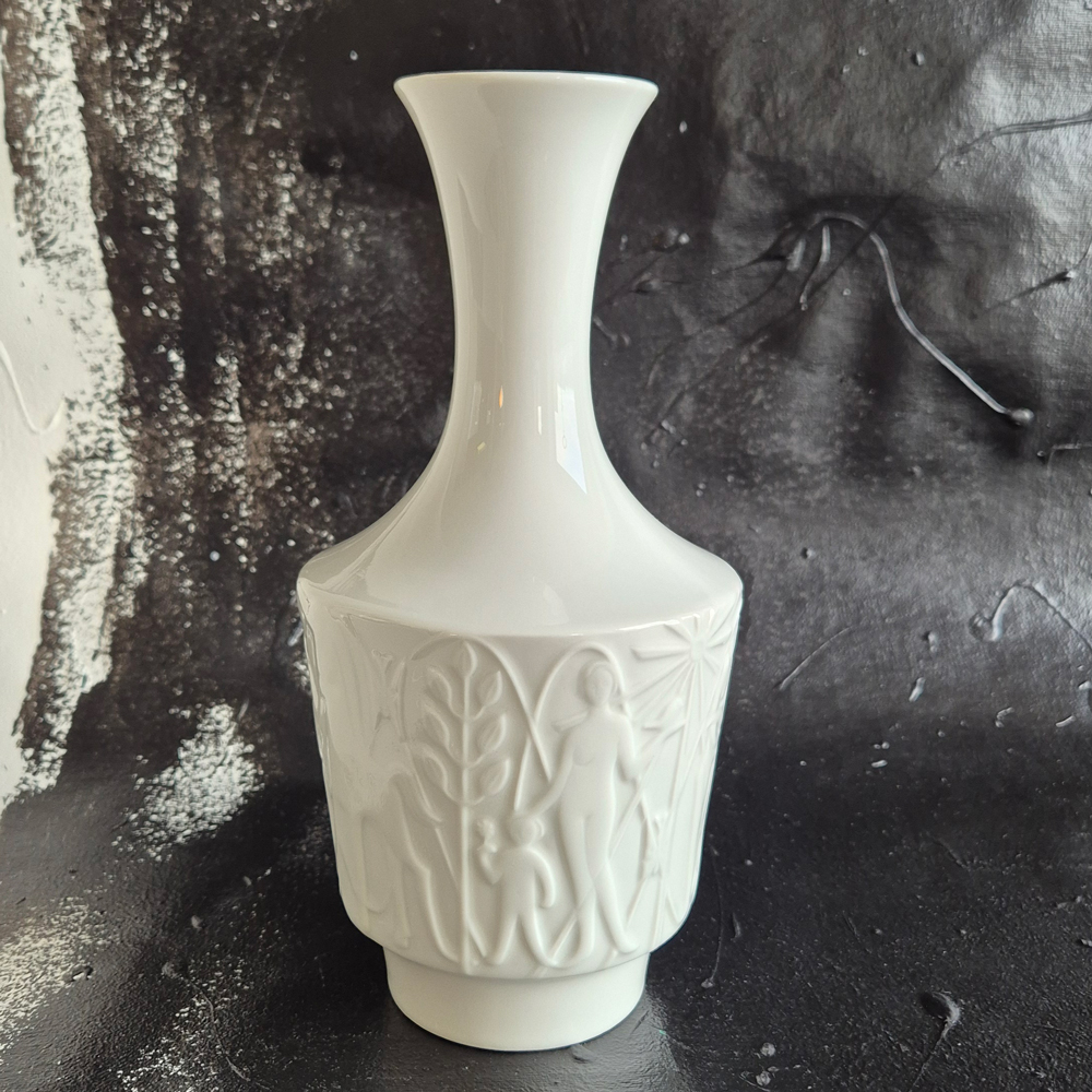 vintage VAS reliefmönster "Paradise" design Kurt Wendel, Edelstein Bavaria, h 24 cm - 2