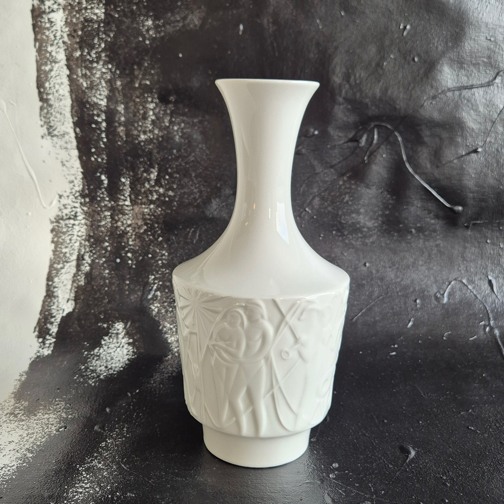 vintage VAS reliefmönster "Paradise" design Kurt Wendel, Edelstein Bavaria, h 24 cm