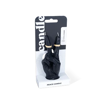 Candle Hand Peace Black Small