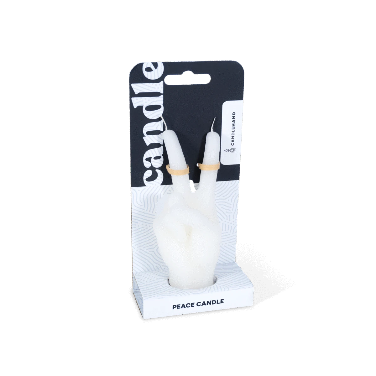 Candle Hand Peace White Small