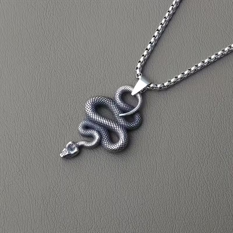 Halsband "Ringing Snake" i rostfritt stål - 6