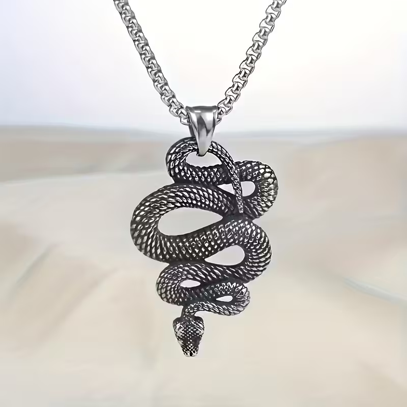 Halsband "Ringing Snake" i rostfritt stål - 2